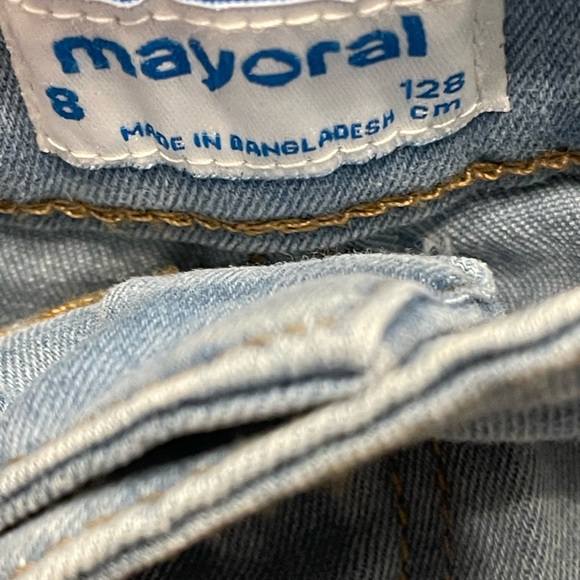 Mayoral Light Blue Jean Shorts girls size 8 - Picture 4 of 4